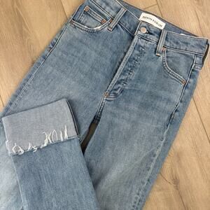 Aritzia Denim Forum Jeans The Arlo High Rise Cuff Womens 25